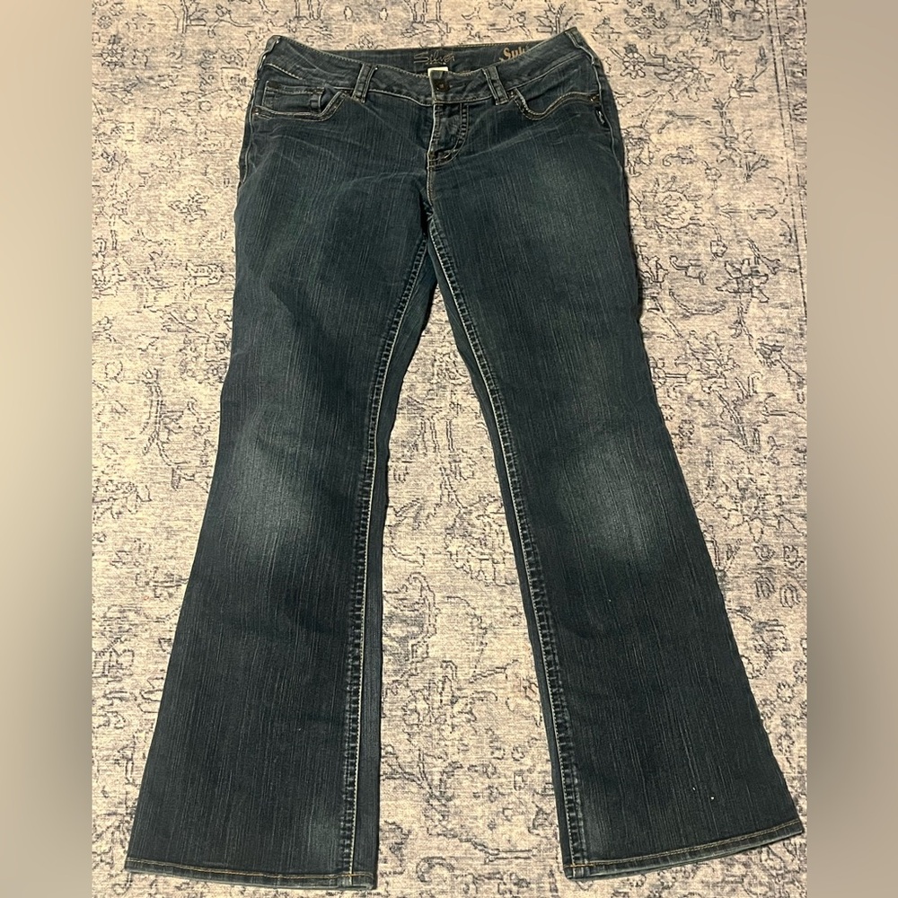Silver bootleg jeans